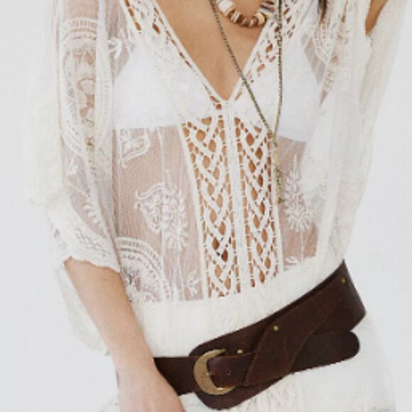 new FREE PEOPLE Jericho Hip Belt / Dark Roast